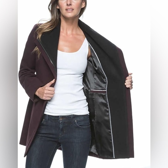 Andrew Marc Jackets & Blazers - Andrew Marc Women's Asymmetrical Zip Wing Collar Long Coat